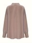 Semi Formal Cowl Neck Loose Plain Shirt
