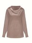Semi Formal Cowl Neck Loose Plain Shirt