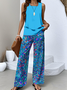 Casual Psychedelic Art Two-Piece Set With No
