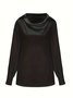 Semi Formal Cowl Neck Loose Plain Shirt