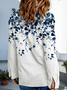 Women's Long Sleeve Shirt Spring/Fall White Floral Buckle Shirt Collar Daily Going Out Casual Top