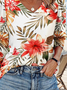 Floral Casual Cotton T-Shirt
