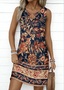Cotton Floral Regular Fit Casual Dress With No