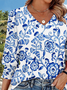 Casual V Neck Cotton T-Shirt