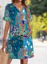 V Neck Regular Fit Casual Dress With No