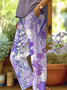 Women's  H-Line Baggy Pants Daily Going Out Pants Purple Casual Printing Floral Spring/Fall Pants
