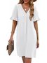 Regular Fit Cotton V Neck Casual Dress With No