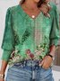 Casual V Neck Regular Fit T-Shirt
