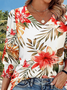 Floral Casual Cotton T-Shirt