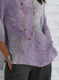 Women's Half Sleeve T-shirt Summer Gray Purple Floral Crew Neck Daily Going Out Casual Top
