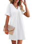 Regular Fit Cotton V Neck Casual Dress With No