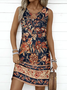 Cotton Floral Regular Fit Casual Dress With No