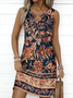 Cotton Floral Regular Fit Casual Dress With No