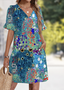 V Neck Regular Fit Casual Dress With No