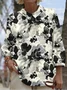 Floral Casual Loose Shawl Collar Shirt