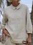 Plain Linen Blend Loose Vintage Shirt