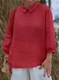 Plain Linen Blend Loose Vintage Shirt