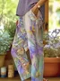Women's  H-Line Baggy Pants Daily Going Out Pants Purple Casual Printing Floral Spring/Fall Pants