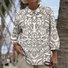 Floral Casual Loose Shawl Collar Shirt