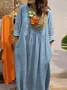 Casual Plain V Neck Maxi Dress