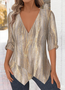 Women's Elegant V-Neck Pointed Hem Top