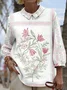 Floral Loose Boho Linen Blend Shirt