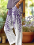 Women's  H-Line Baggy Pants Daily Going Out Pants White Casual Printing Floral Spring/Fall Pants