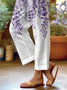 Women's  H-Line Baggy Pants Daily Going Out Pants White Casual Printing Floral Spring/Fall Pants