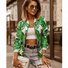 Leaf Street Printing Stand Collar Jacket