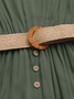 Women's Sleeveless Summer Army Green Plain Split Joint V Neck Daily Going Out Vintage Maxi A-Line Tank Dress