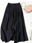 Women's  Elastic Waist H-Line Wide Leg Pants Daily Going Out Pants Yellow Casual Split Joint Plain Spring/Fall Pants