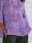 Women's Half Sleeve T-shirt Summer Purple Floral Crew Neck Daily Going Out Casual Top
