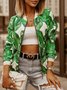 Leaf Street Printing Stand Collar Jacket