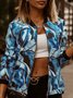 Leaf Street Printing Stand Collar Jacket