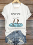 Women's I Am Fine Print Casual T-Shirt