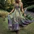 Cotton Crew Neck Casual Dress With No