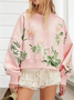 Cotton Regular Fit Boho Sweatshirt