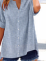 Women's Striped Printed Casual Short Sleeve Shirt