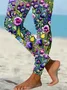 Floral Printing Casual Jersey Leggings