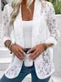 Fashionable Summer Small Suit All-match Solid Color Lace Hollow Cardigan Sun Protection Jacket