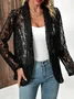 Fashionable Summer Small Suit All-match Solid Color Lace Hollow Cardigan Sun Protection Jacket