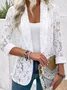 Fashionable Summer Small Suit All-match Solid Color Lace Hollow Cardigan Sun Protection Jacket