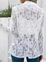 Fashionable Summer Small Suit All-match Solid Color Lace Hollow Cardigan Sun Protection Jacket