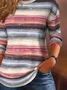 Women's Long Sleeve T-shirt Spring/Fall As Picture Striped Printing Jersey Crew Neck Daily Going Out Casual Top