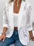 Fashionable Summer Small Suit All-match Solid Color Lace Hollow Cardigan Sun Protection Jacket