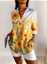 Casual Geometric V Neck Shirt