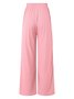 Women's  Elastic Waist H-Line Wide Leg Pants Daily Going Out Pants Lake Blue Casual Split Joint Plain Spring/Fall Pants