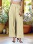 Women's  Elastic Waist H-Line Wide Leg Pants Daily Going Out Pants Lake Blue Casual Split Joint Plain Spring/Fall Pants