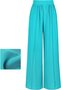 Women's  Elastic Waist H-Line Wide Leg Pants Daily Going Out Pants Lake Blue Casual Split Joint Plain Spring/Fall Pants