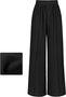 Women's  Elastic Waist H-Line Wide Leg Pants Daily Going Out Pants Lake Blue Casual Split Joint Plain Spring/Fall Pants